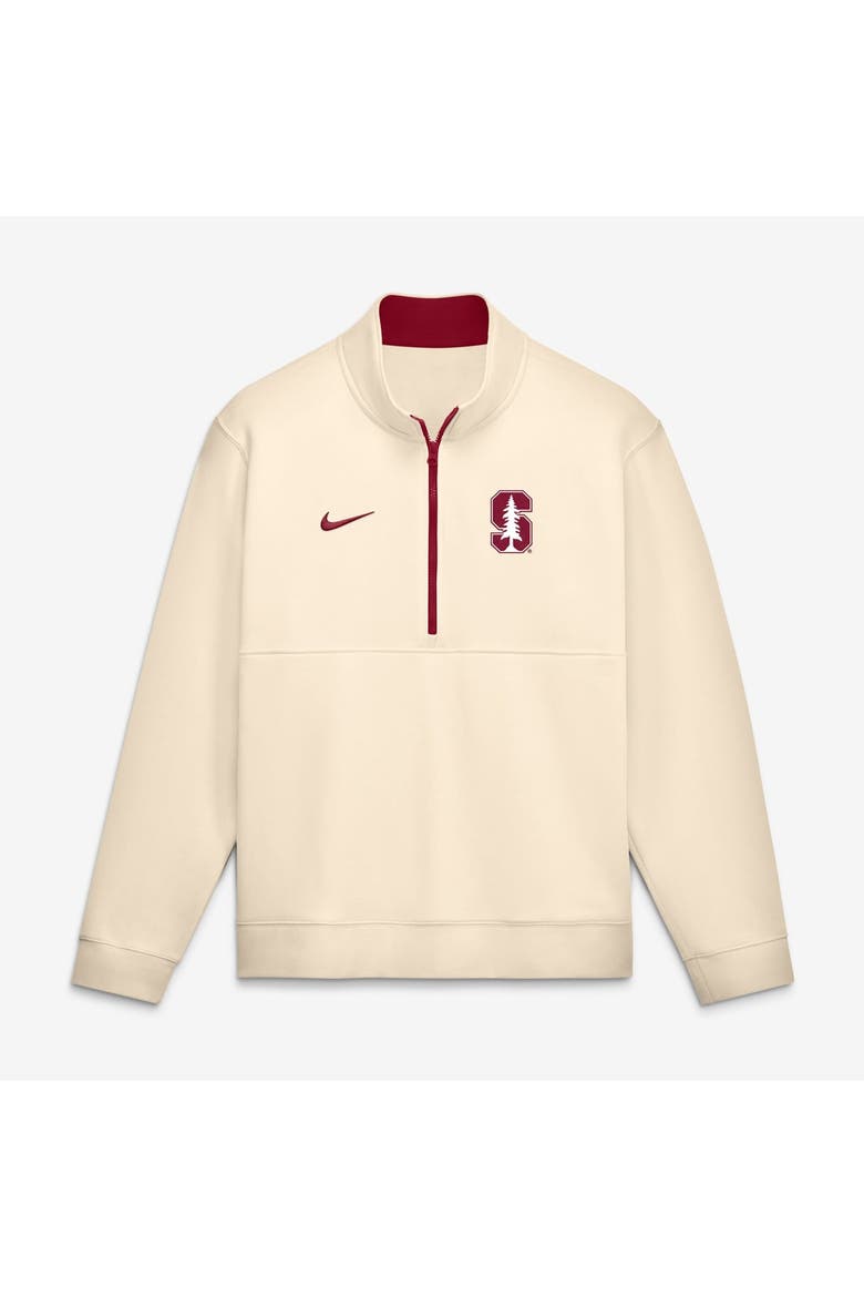 Men's Nike Cream Stanford Cardinal Primetime Club Fleece Half-Zip Pullover, Main, color, Cream