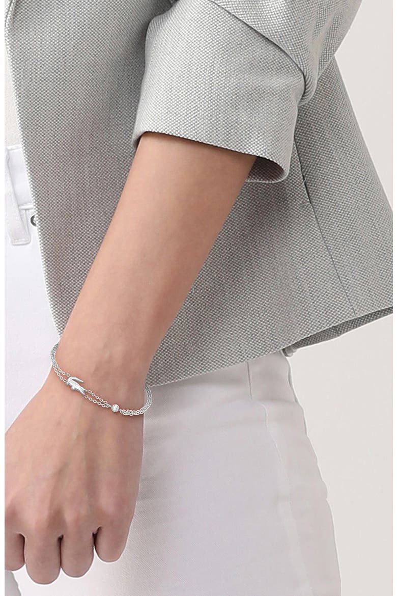 Crocodile Station Bracelet, Alternate, color, SILVER