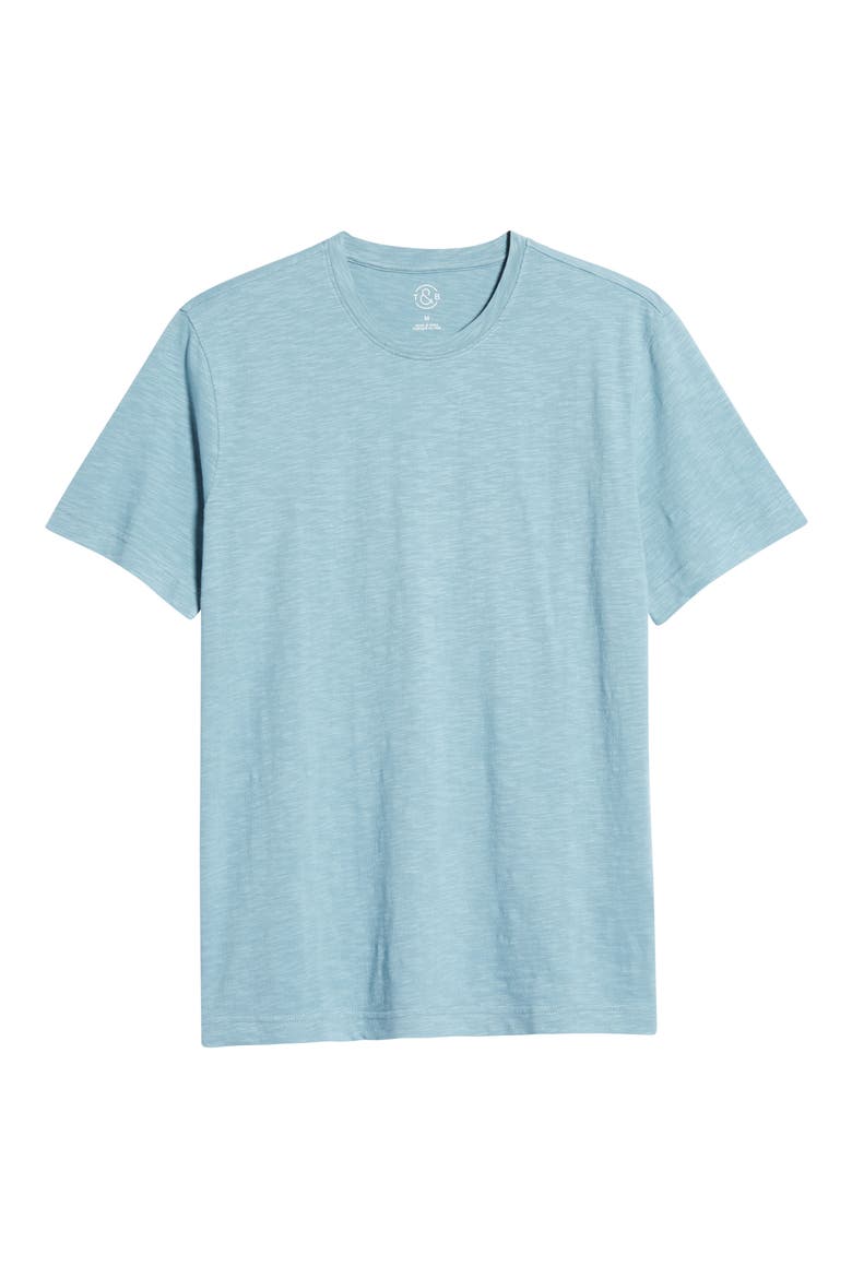 Crewneck Cotton Slub Jersey T-Shirt, Alternate, color, BLUE SMOKE
