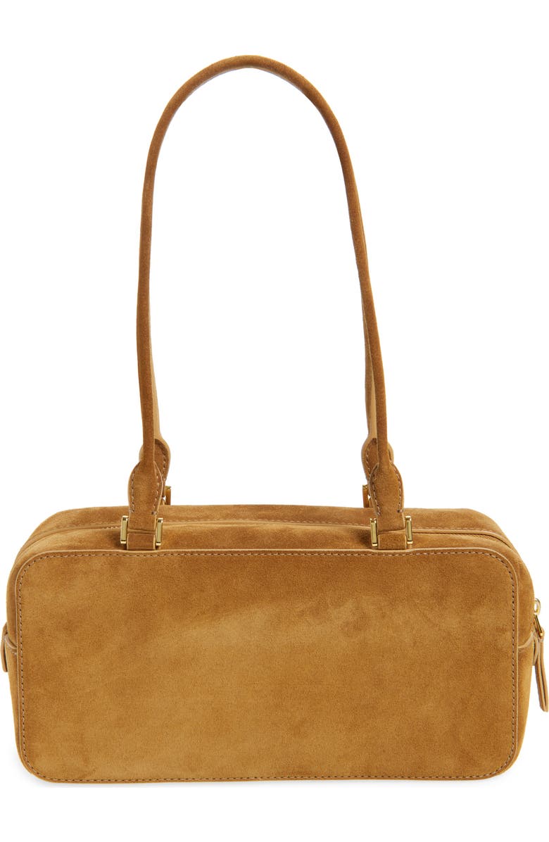 Veronica Beard Boxy Suede Shoulder Bag, Alternate, color, Acorn