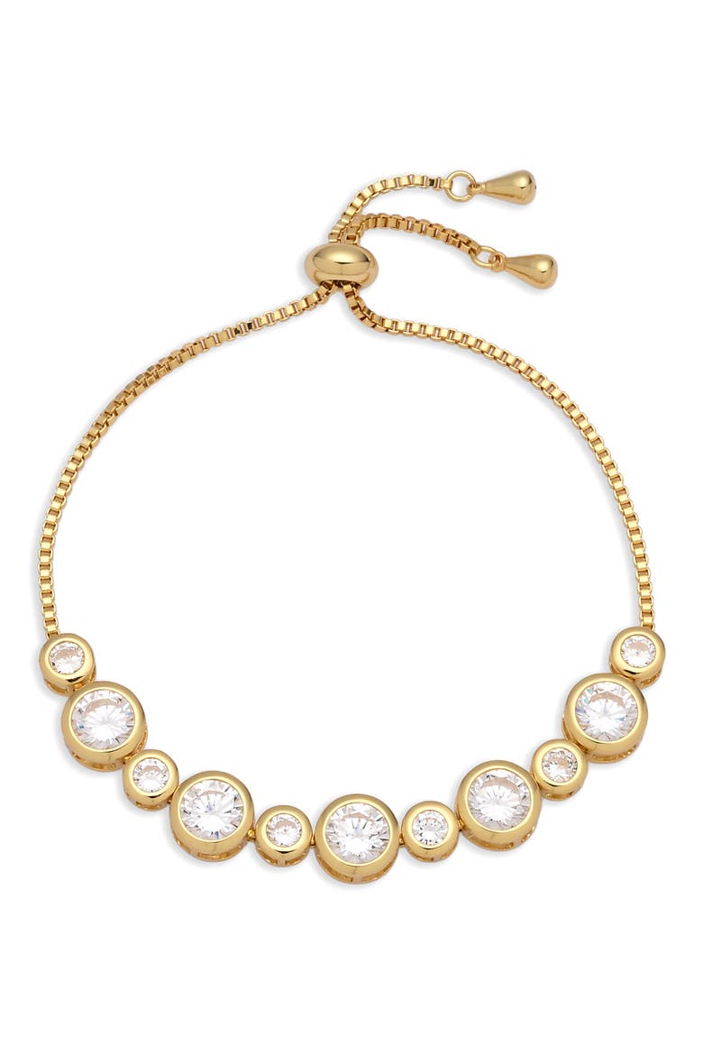 Line of Light 18k Gold Plated Slider Bracelet, Main, color, GOLD