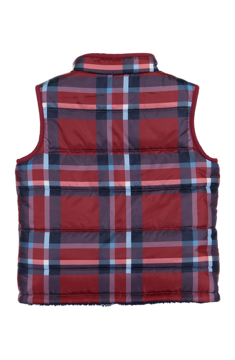 Andy & Evan Reversible Plaid & Faux Shearling Fleece Vest, Alternate, color, 