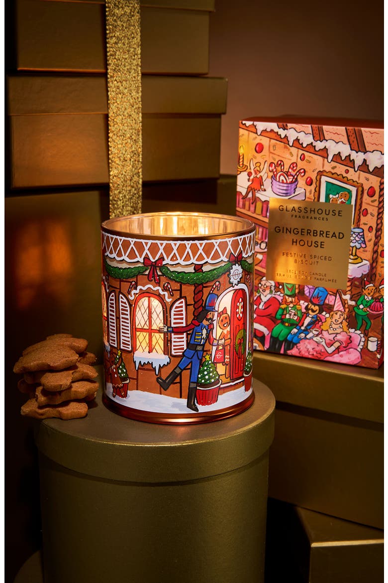 Glasshouse Fragrances Christmas Gingerbread House Soy Candle