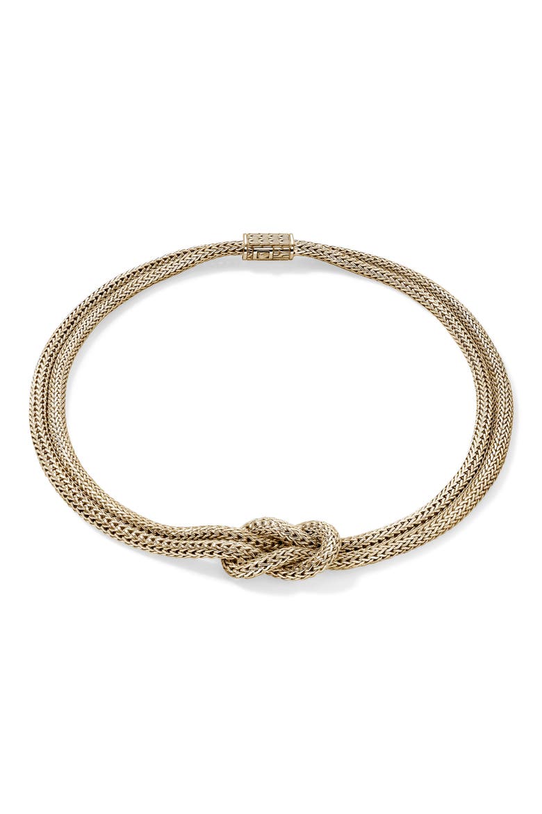 Love Knot Necklace, 14K Gold, 10mm, Main, color, GOLD