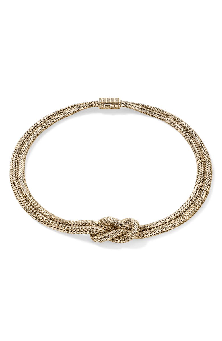 John Hardy Love Knot Necklace, 14K Gold, 10mm, Main, color, Gold
