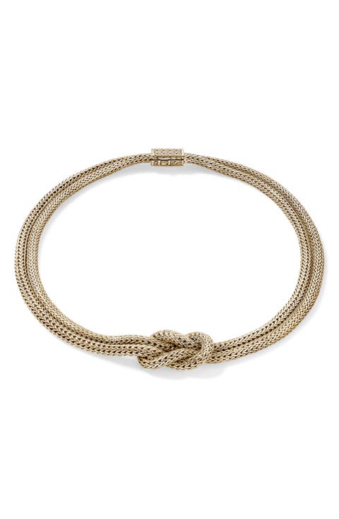 Love Knot Necklace, 14K Gold, 10mm