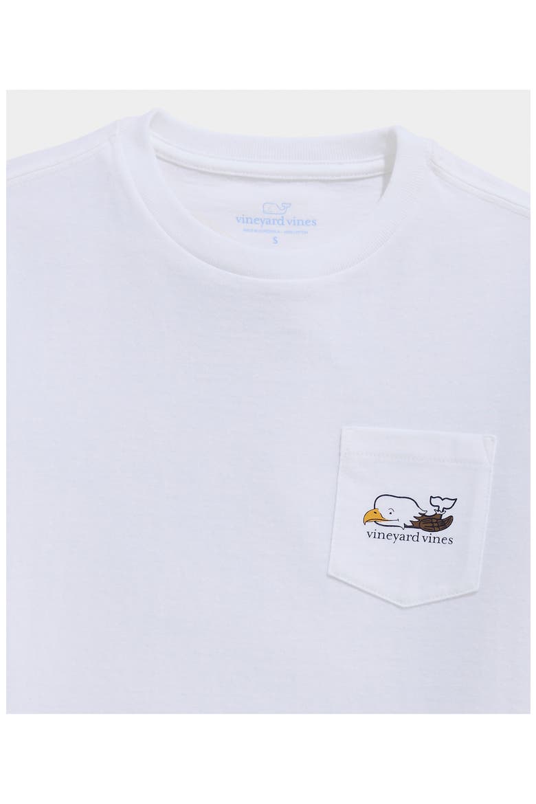 Kids' Bald Eagle Whale Pocket Graphic T-Shirt, Alternate, color, WHITE CAP