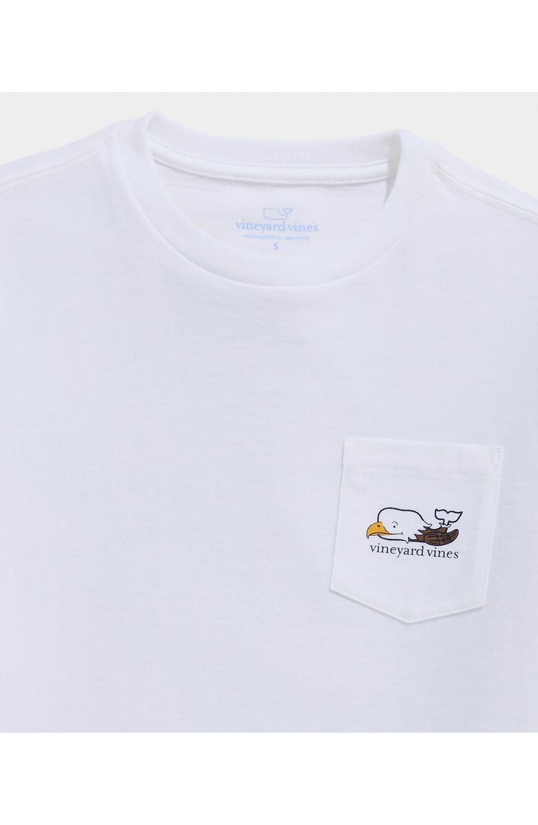 vineyard vines Kids' Bald Eagle Whale Pocket Graphic T-Shirt, Alternate, color, White Cap