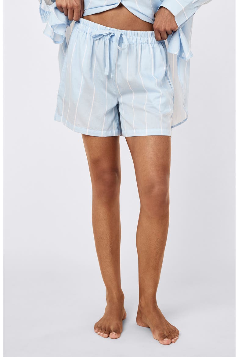 Striped Cotton Sateen Pajamas, Alternate, color, CLEAR SKY WHITE STRIPE