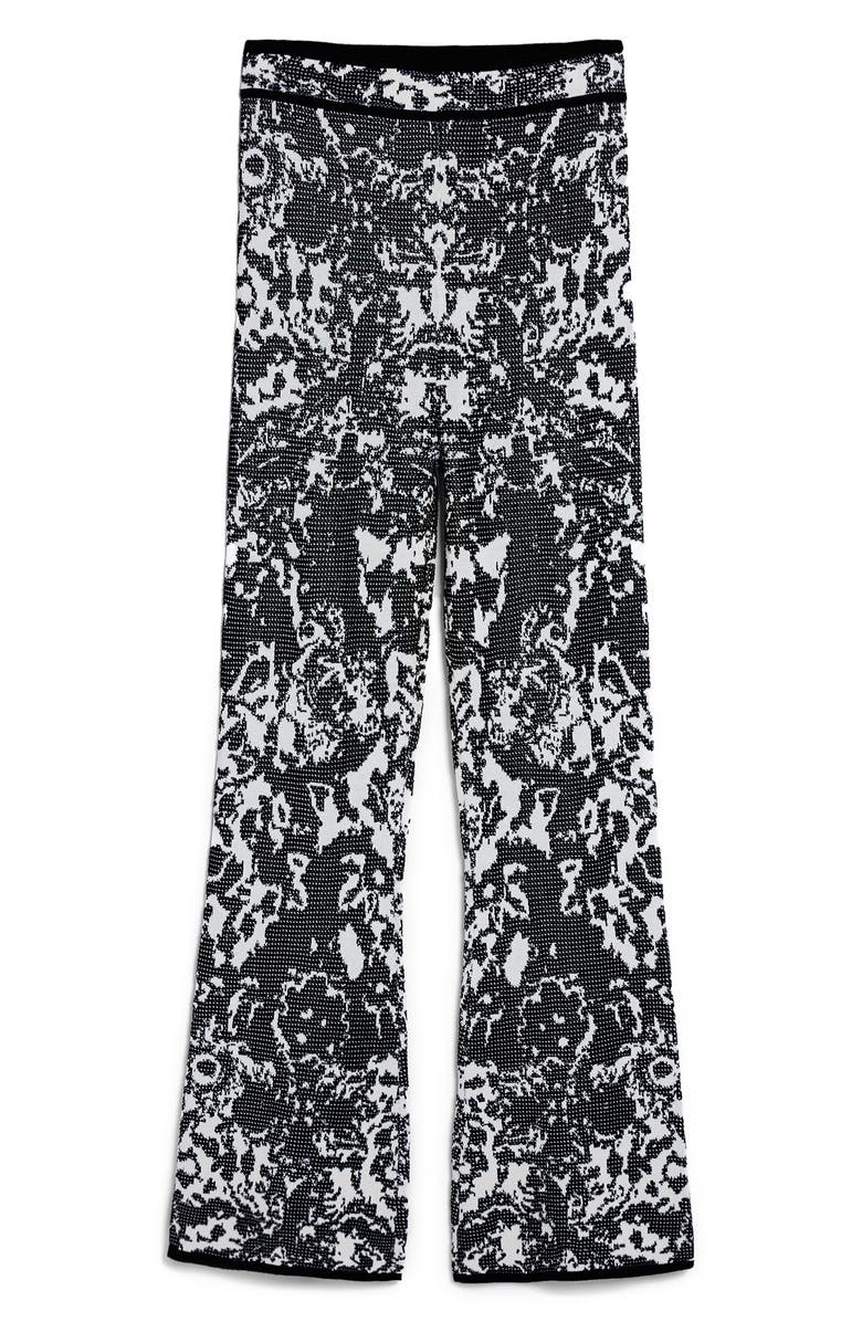 Desigual Geo Print Straight Leg Pants, Alternate, color, Black