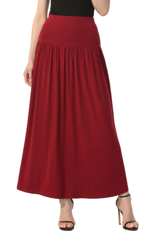 Kimi & Kai Tiered Maxi Skirt In Wine