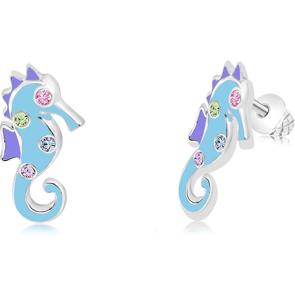 Chanteur Kids' Seahorse Stud Earrings in Blue  product