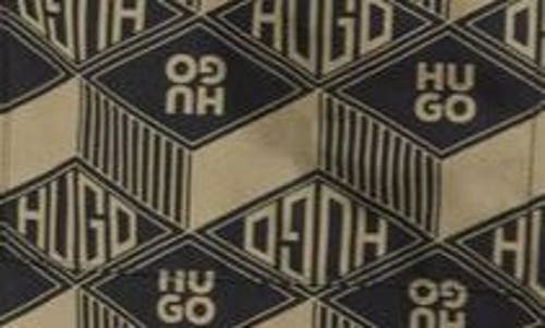 Hugo Boss Relaxed-fit Shirt In Cotton With Geometric-logo Print In Black