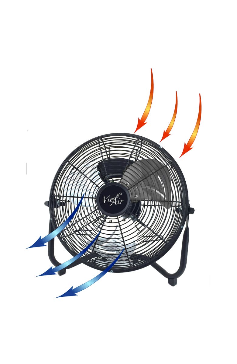 Vie Air 20 Inch Industrial Tilting High Velocity 3 Speed Metal Floor Fan, Alternate, color, Black