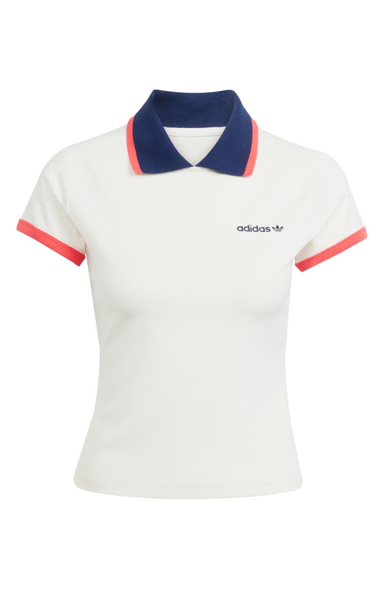 adidas Trefoil Logo Stretch Cotton Piqué Polo, Alternate, color, Owhite