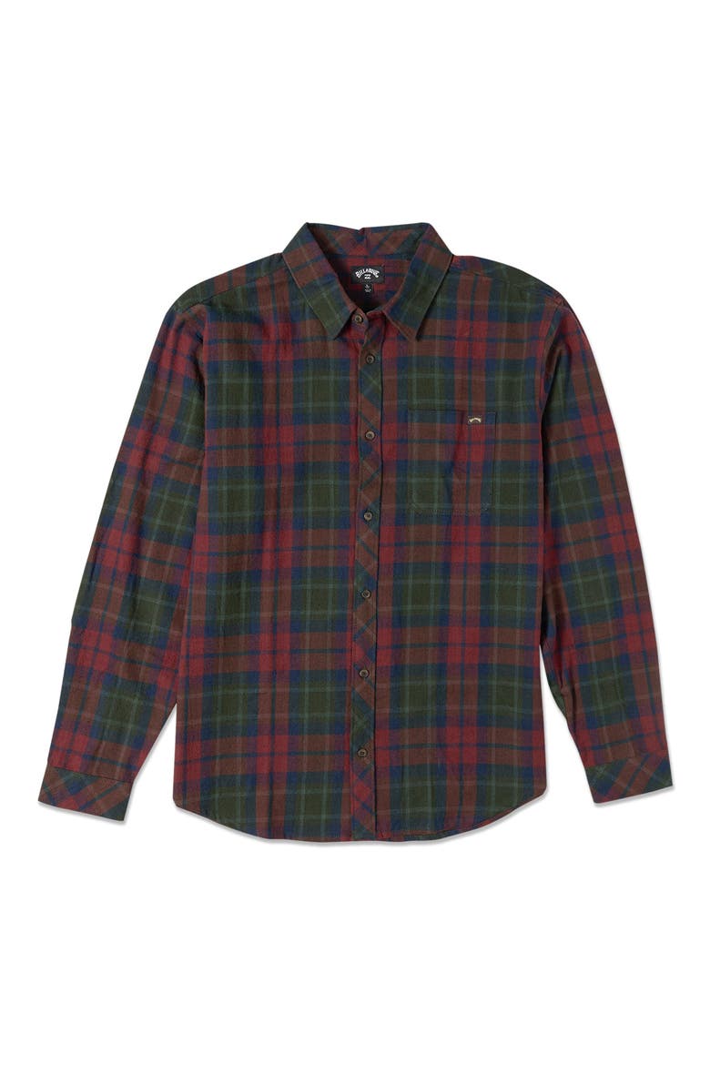 Coastline Plaid Cotton Flannel Button-Up Shirt, Alternate, color, TORTOISE SHELL