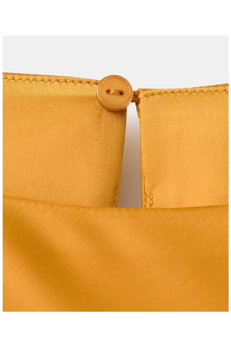 Twist Flutter Sleeve Satin Dress, Alternate, color, OCHRE
