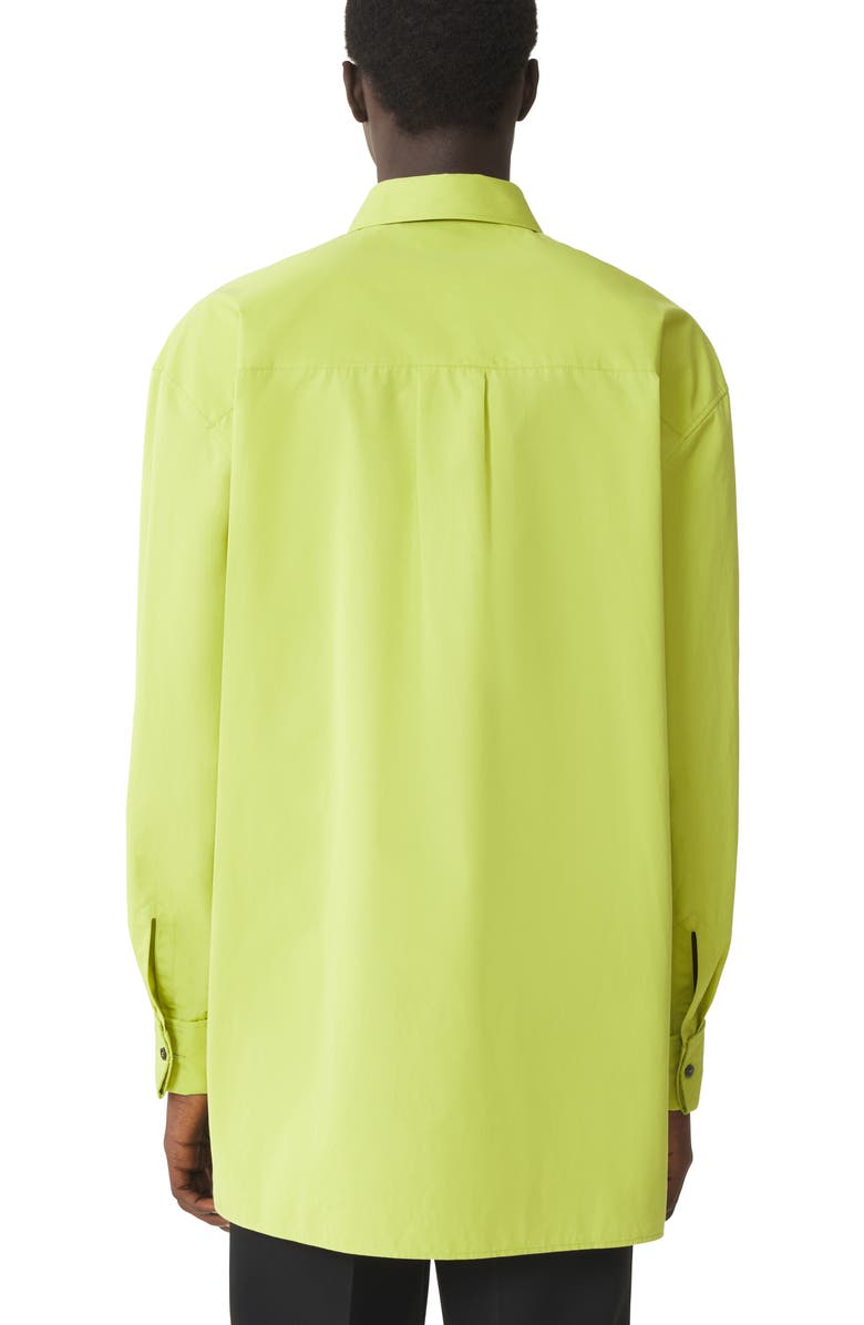 Lanvin Green Cotton Poplin Bib Front Shirt, Alternate, color, Absinth Green