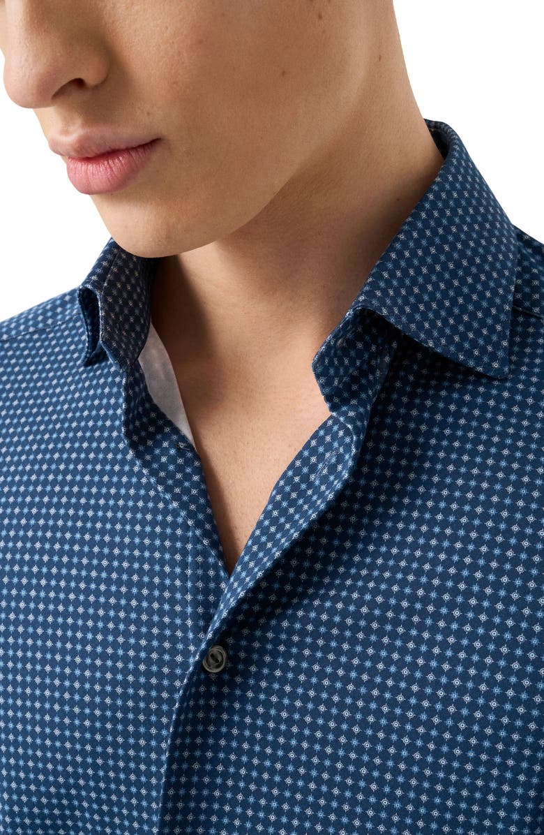 Eton Slim Fit 4Flex Fit Stretch Jersey Dress Shirt, Alternate, color, Navy
