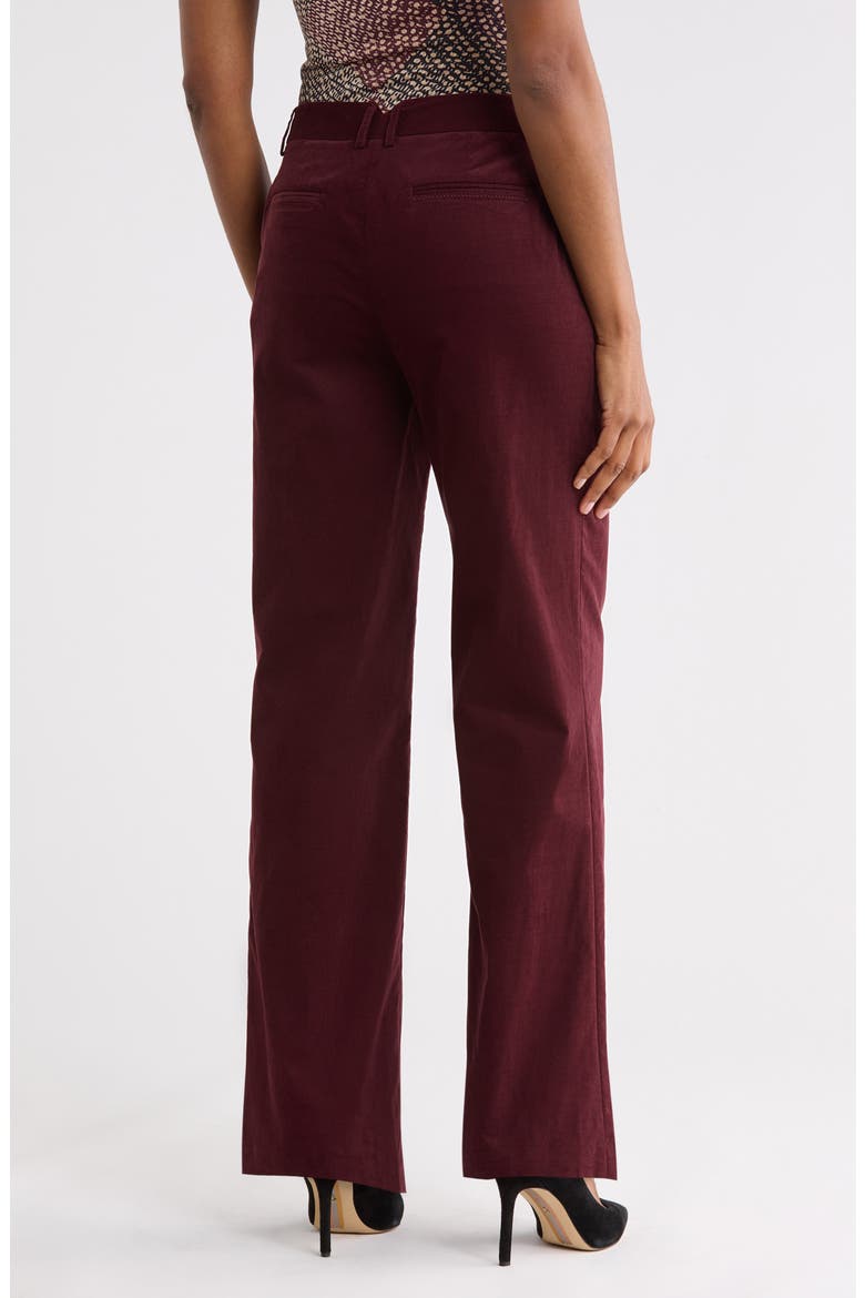 Stretch Corduroy Straight Leg Pants, Alternate, color, CABERNET