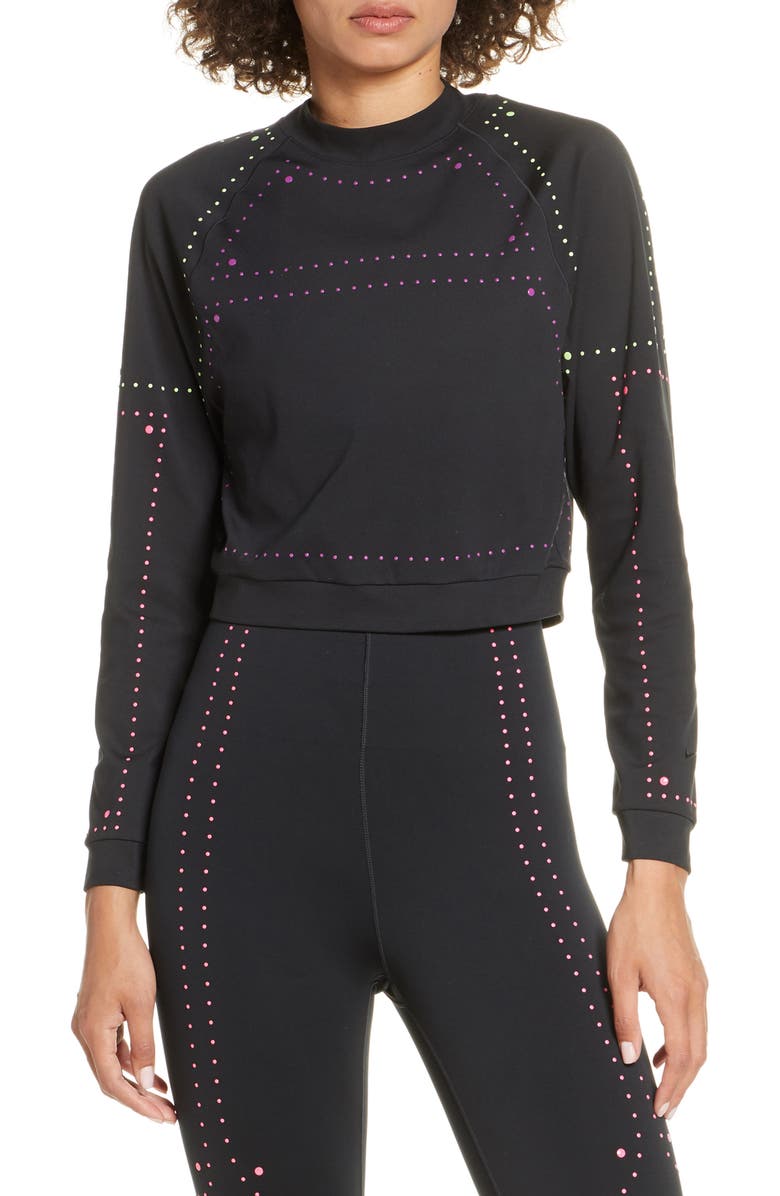 Nike Boutique Neon Stud Crewneck Sweatshirt, Main, color, 