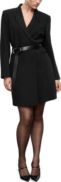 MANGO Double Breasted Long Blazer