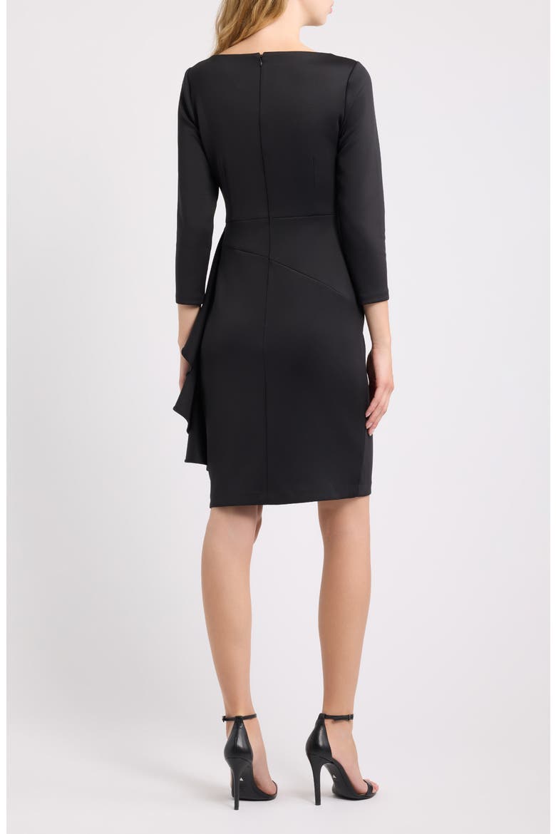 Draped Sheath Dress, Alternate, color, ANNE BLACK