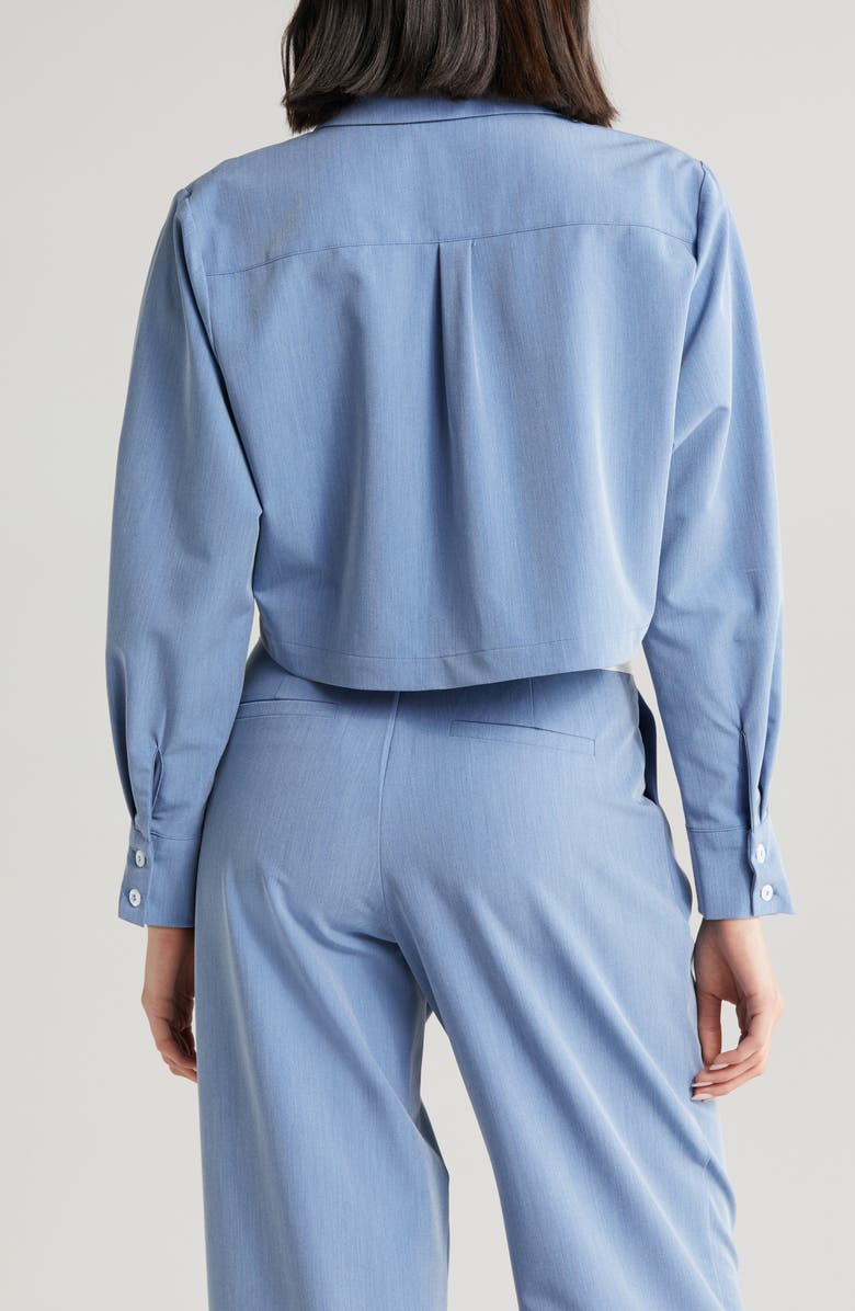 WAYF Sunday Crop Button-Up Shirt, Alternate, color, 