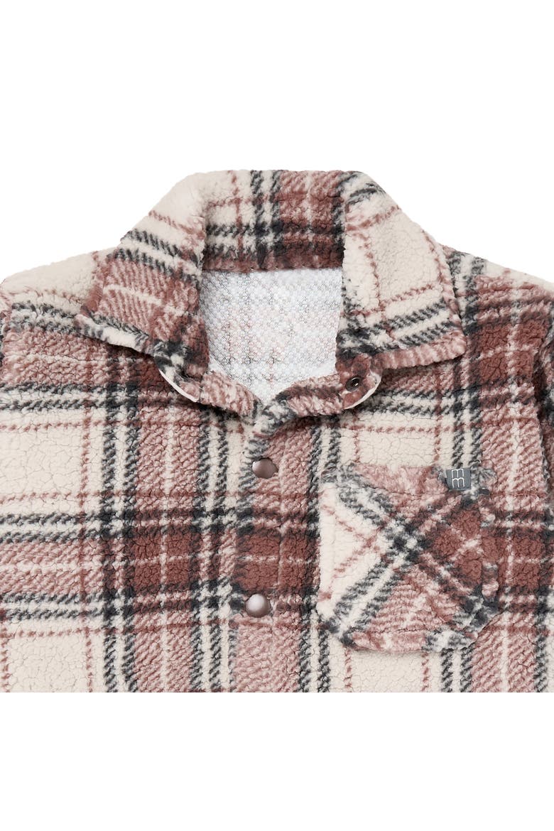 Microplush Shacket, Alternate, color, Brown Plaid