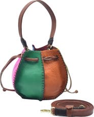 Carlos Falchi Mini Bucket Pouch Leather Bag