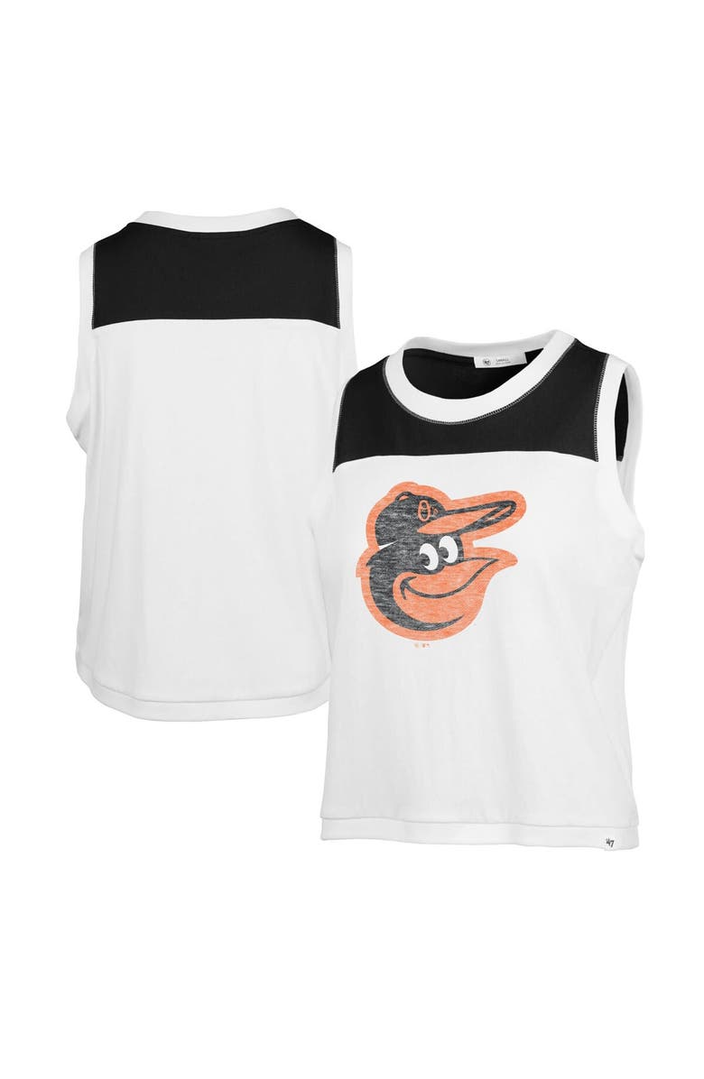 '47 Women's '47 White/Black Baltimore Orioles Plus Size Waist Length Muscle Tank Top, Alternate, color, 