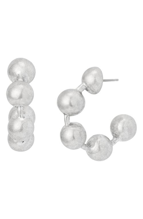 Allsaints Ballchain Hoop Earrings In Warm Silver