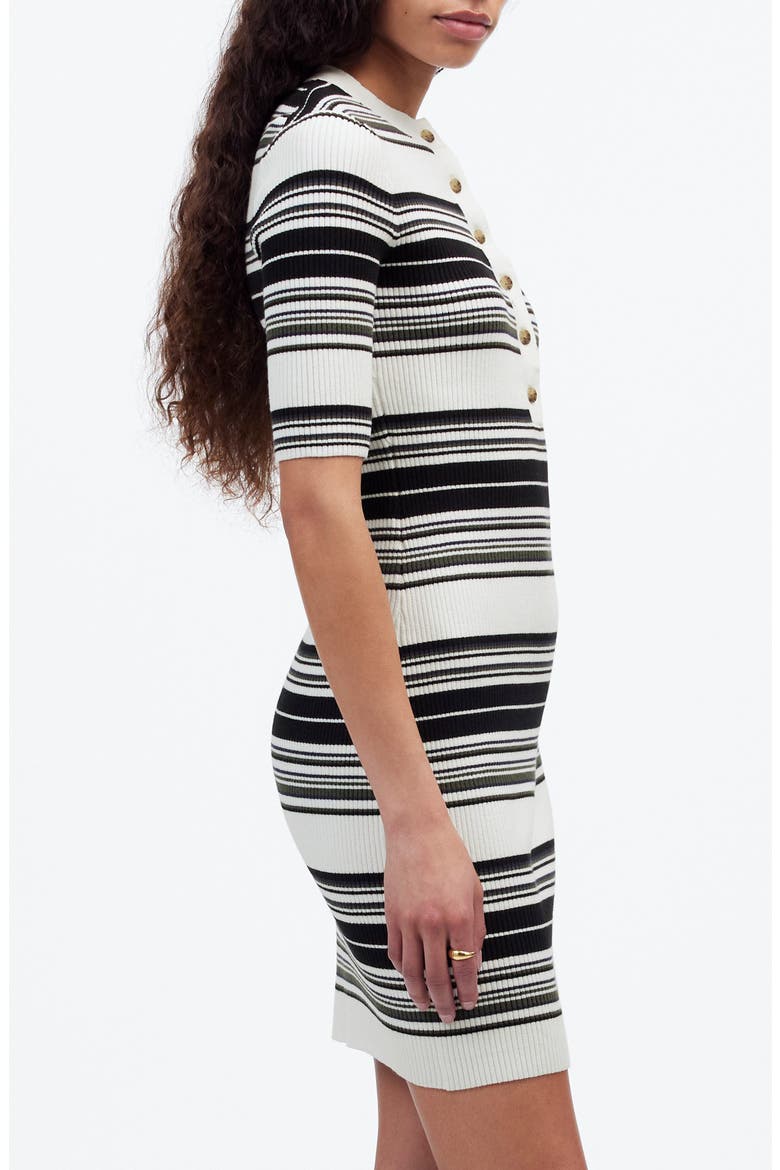 madewell striped knit dress Nora Stripe Henley Rib Minidress (Women) puzzle book