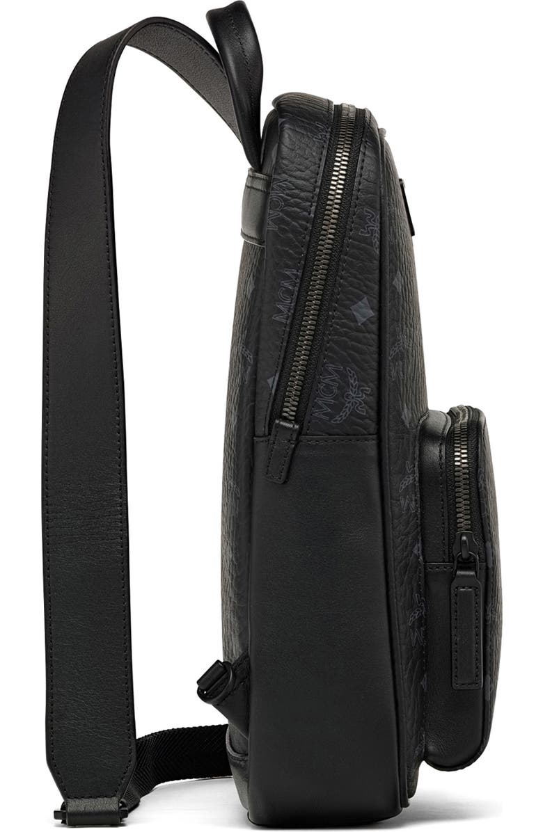 MCM Small Aren Coated Canvas Sling Bag, Alternate, color,