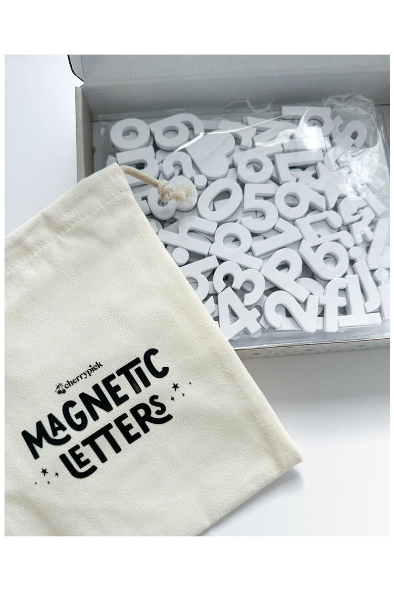 Soft Foam Magnetic Letters and Symbols Set, Alternate, color, Milky White