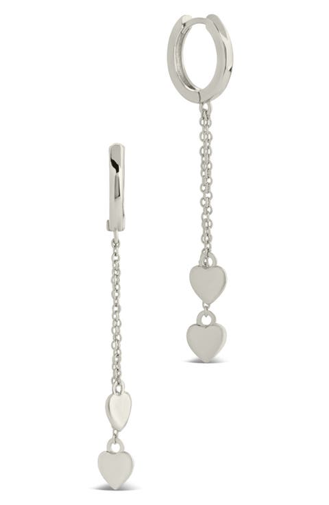 Jolana Heart Drop Huggie Hoop Earrings