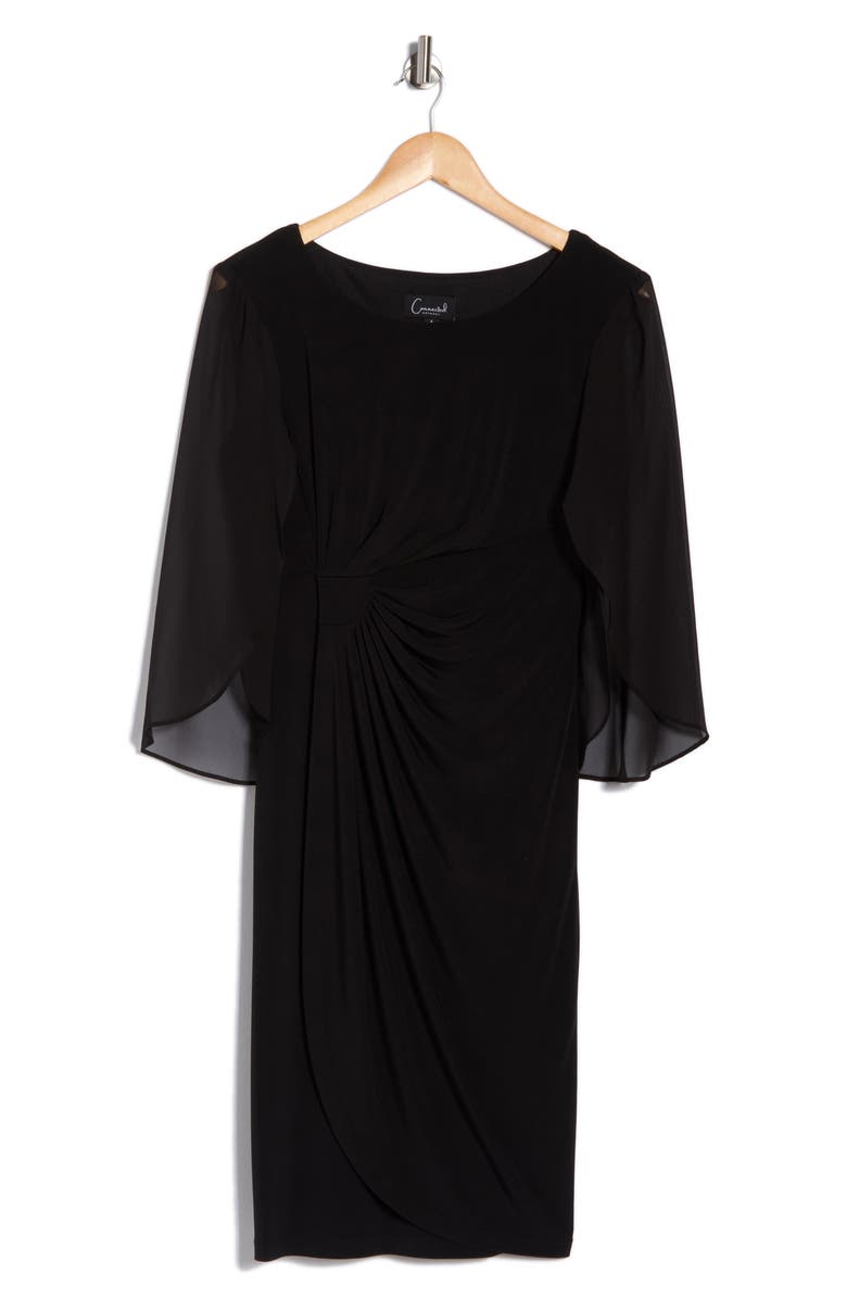 Connected Apparel Sheer Sleeve Dress, Alternate, color, 