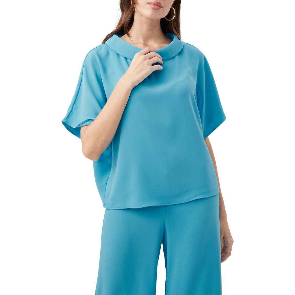 Trina Turk Honeysuckle Top In Champion Cyan