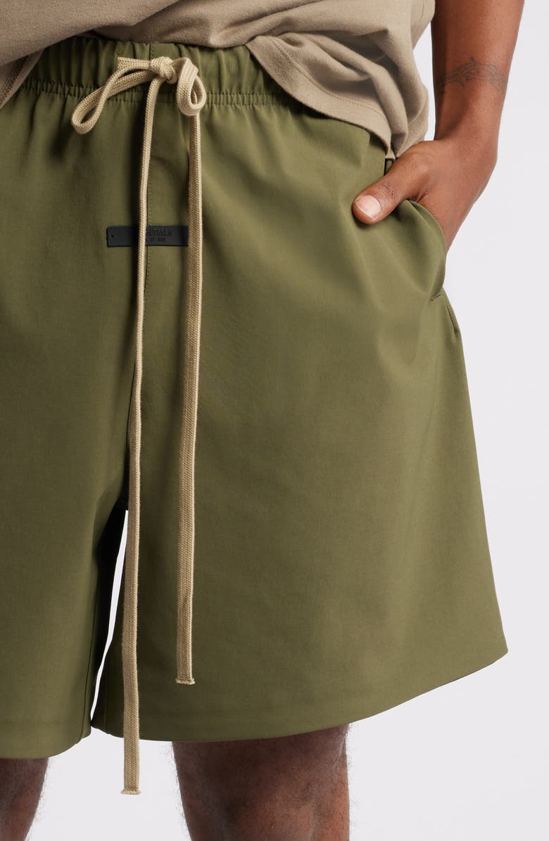 Fear of God Essentials Bonded Cargo Drawstring Soccer Shorts, Alternate, color, 