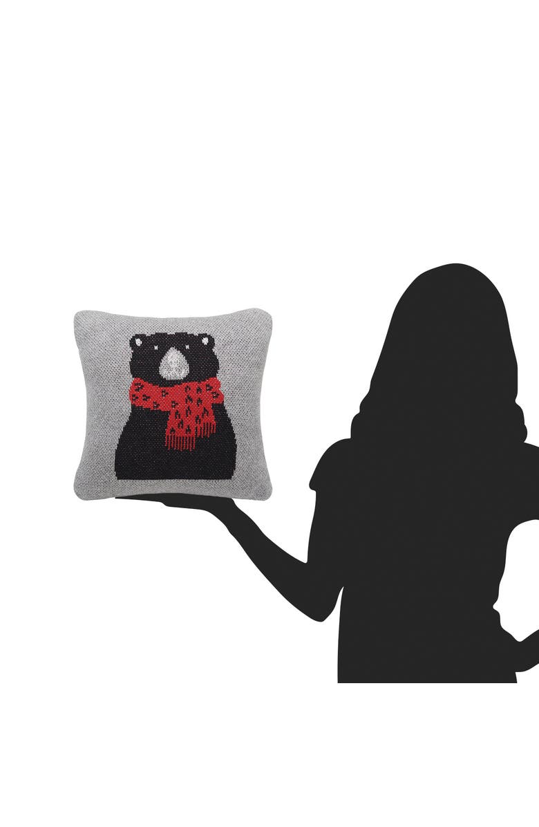 C&F Home Winter Black Bear Small Christmas Accent Pillow, 10" x 10", Alternate, color, Black