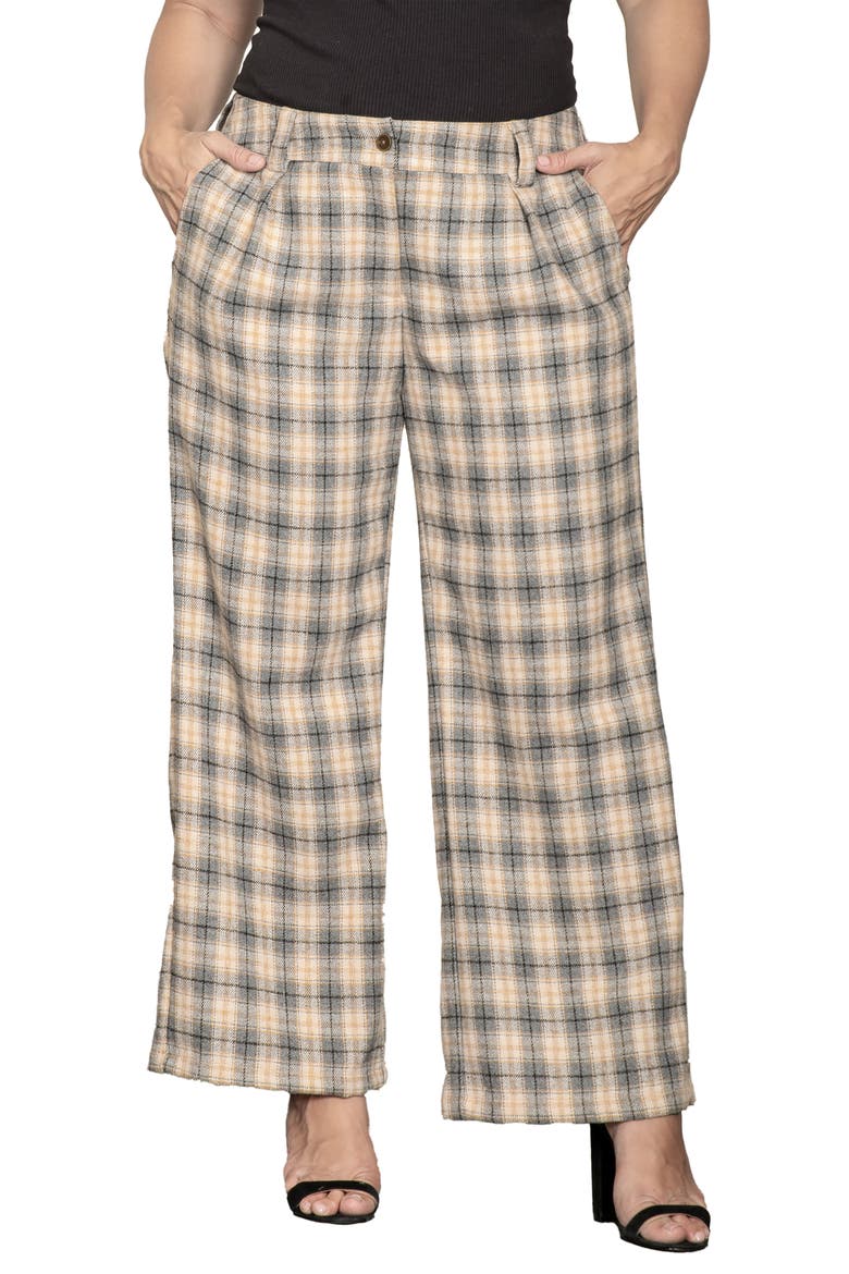 Plaid Wide Leg Pants, Main, color, PLAID