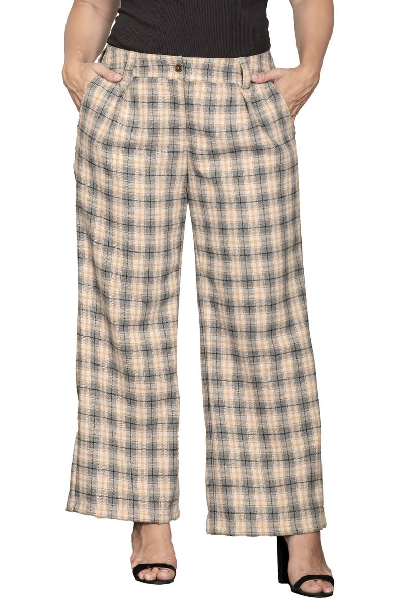 Standards & Practices Plaid Wide Leg Pants, Main, color, Plaid