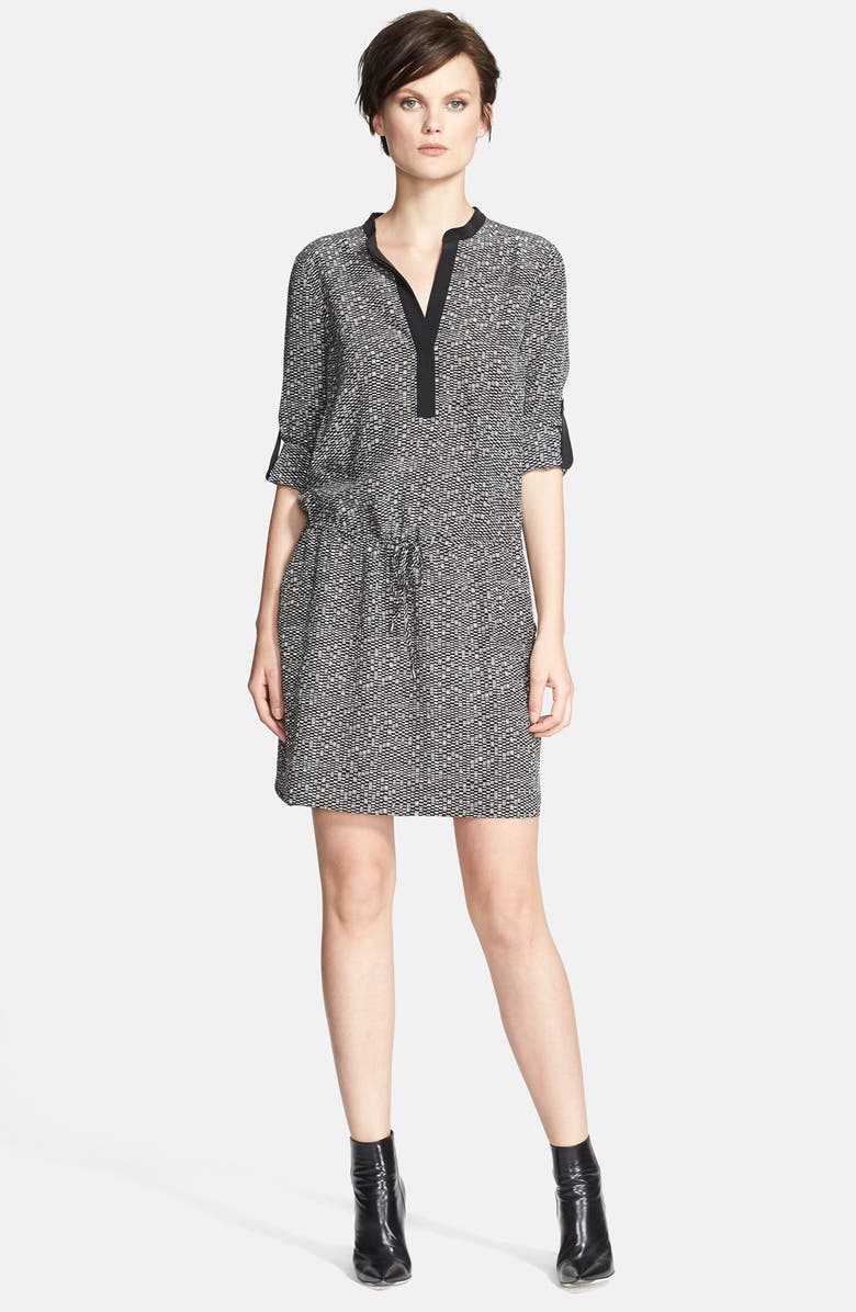 Vince Silk Drawstring Long Sleeve Shirtdress, Main, color, 