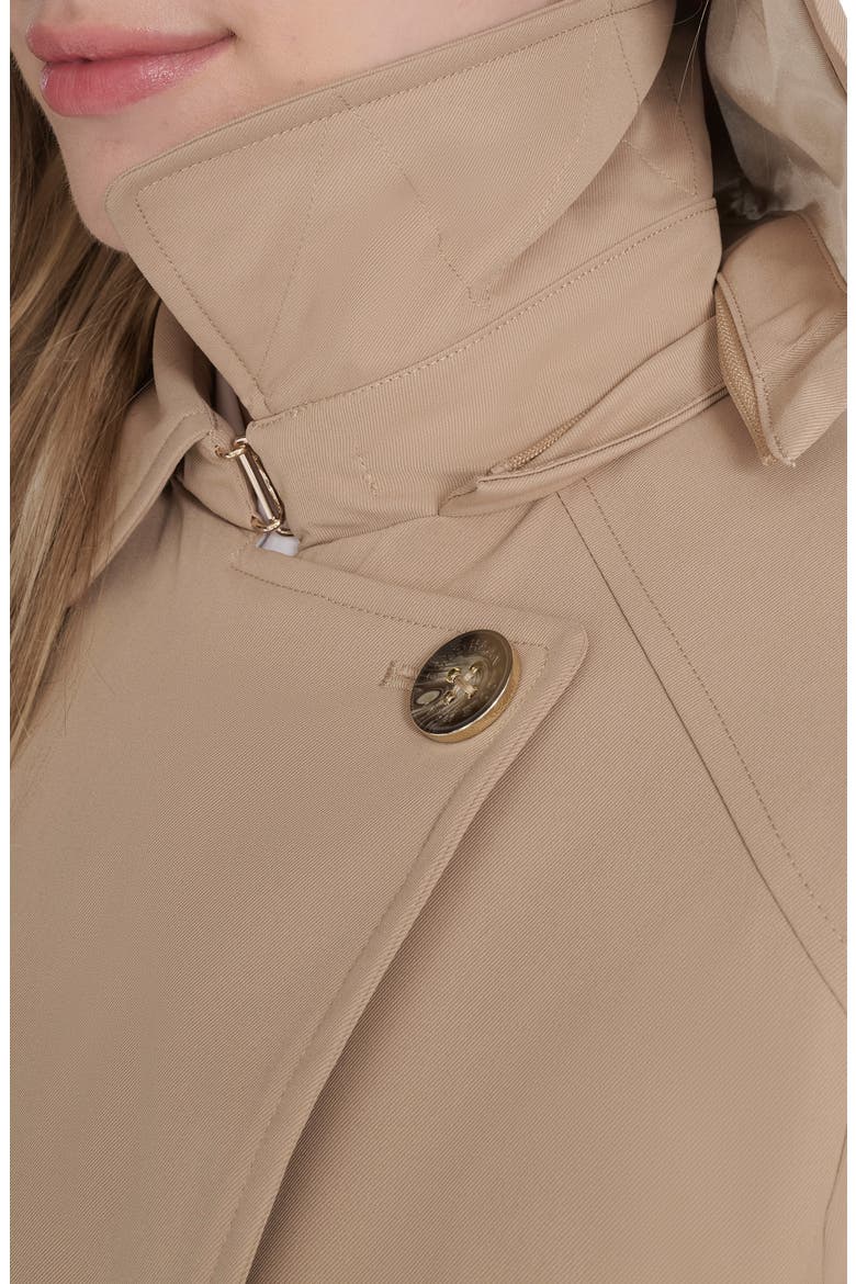 Water Resistant Twill Hooded Trench Coat, Alternate, color, SAND