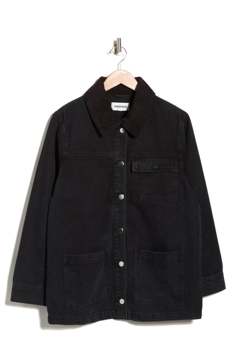 Vigoss Western Denim Jacket, Alternate, color, Washed Black