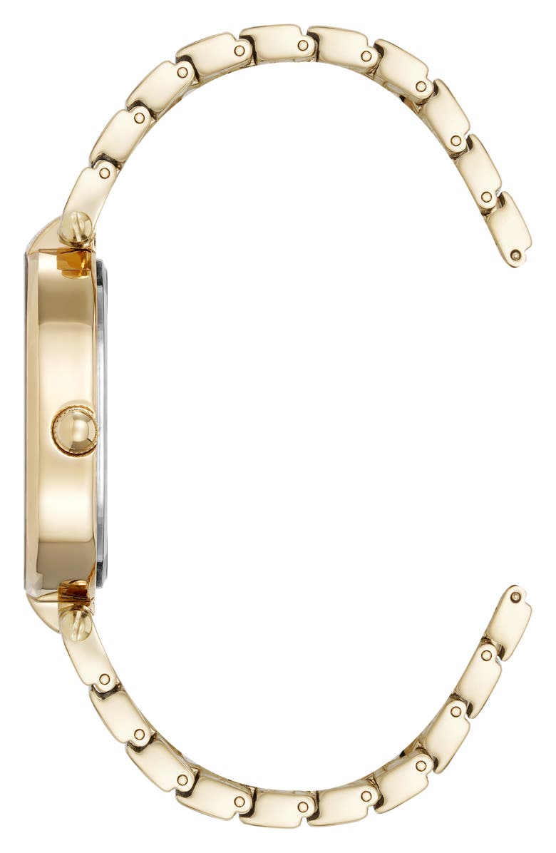 Anne Klein Diamond Dial Three Hand Quartz Bracelet Watch, 26mm x 38mm, Alternate, color, Goldtone/ Black