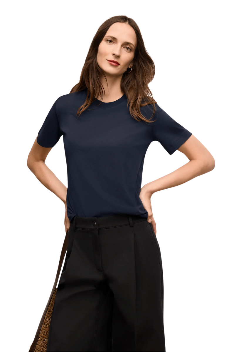 M.M.LaFleur Leslie Organic Pima Cotton T-Shirt, Main, color, Dark Navy