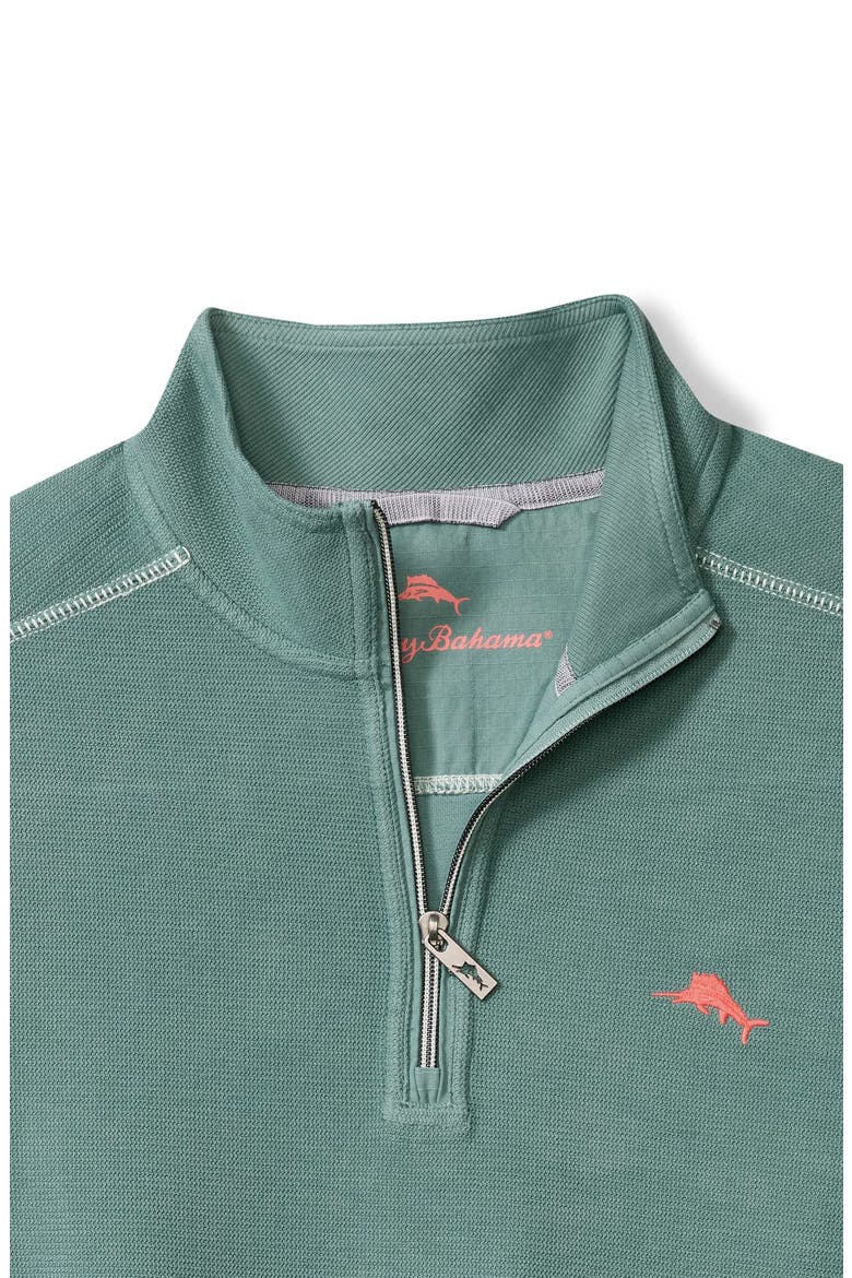 Montego Bay Textured Cotton & Lyocell Half Zip Pullover, Alternate, color, SPA GREEN