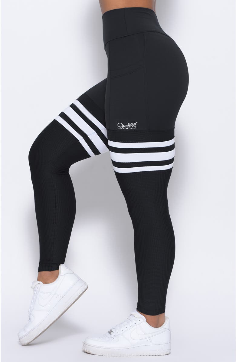 Bombshell Sportswear Scrunch Thigh Highs, Alternate, color, Midnight