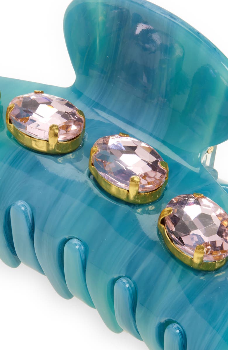 Lele Sadoughi Large Crystal Claw Clip, Alternate, color, Azure